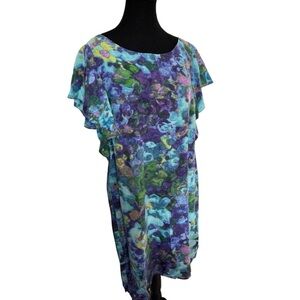 Vintage Donna Morgan Colorful Abstract Print Dress size 14